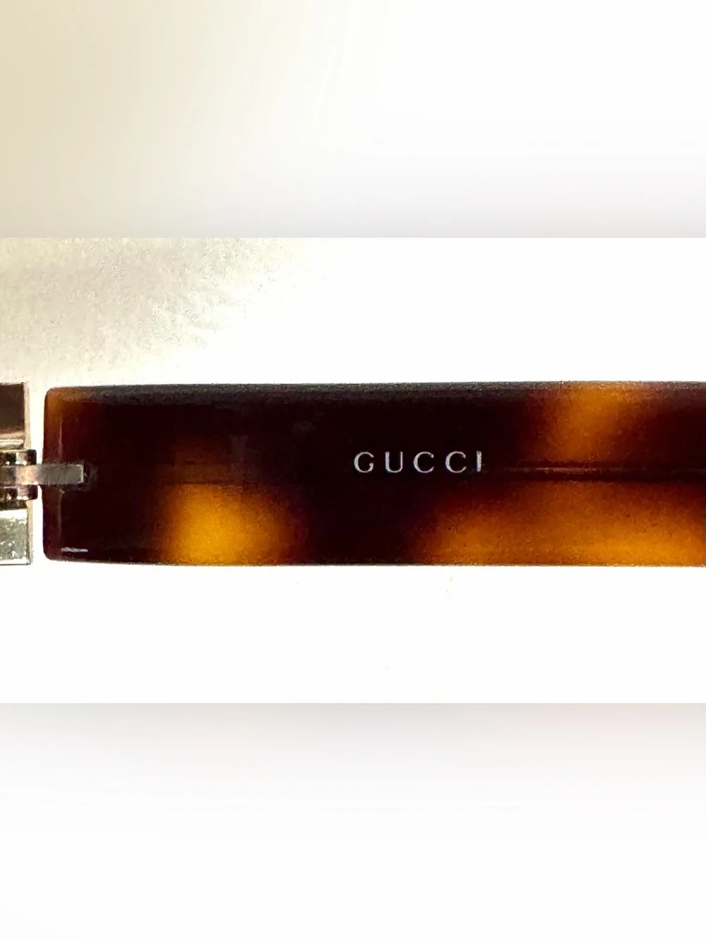 GUCCI GG 1798/S Rimless Sunglasses Tortoise Gold Brown Y2K + Cloth & Case